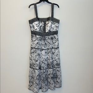 Ever New Black and White Floral Midi Dress